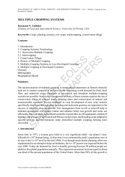 Multiple Cropping Systems