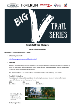 Runner Information pack for Sunday