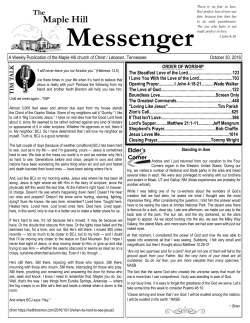 10-30-2016-sunday-bulletin - Maple Hill Church of Christ