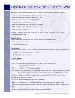 Citizenship Study Guide 5: The Civil War