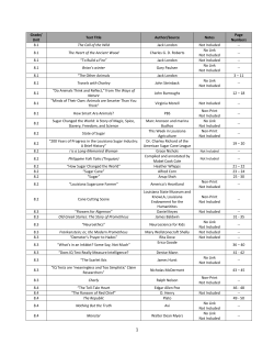 Grade/ Unit Text Title Author/Source Notes Page Numbers 8.1 The