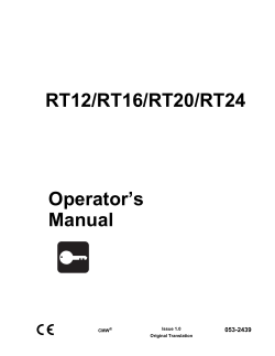 RT12/RT16/RT20/RT24 Operator`s Manual