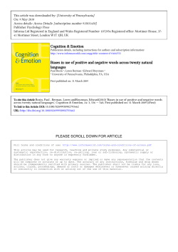 positivewordbiasesce2010 - University of Pennsylvania