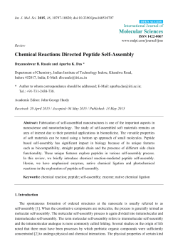 Chemical Reactions Directed Peptide Self-Assembly