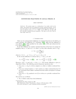 CONTINUED FRACTIONS IN LOCAL FIELDS, II