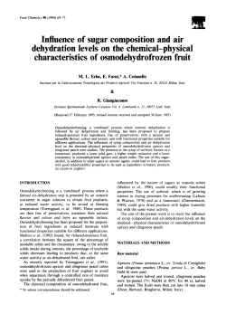 Influence of sugar composition and air dehydration levels