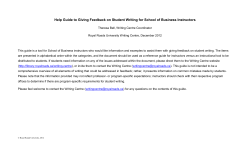 Help Guide to Giving Feedback on Student Writing for School of