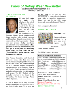 November 2016 - Pines of Delray West Condo Association