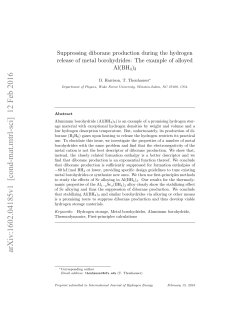Suppressing diborane production during the hydrogen release of