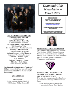 Diamond Club Newsletter -- March 2012
