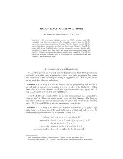 MCCOY RINGS AND ZERO-DIVISORS 1. Introduction and