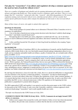 Fair play for &ldquo;researchers&rdquo; - Committee on Publication Ethics