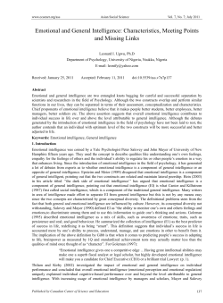 Emotional and General Intelligence