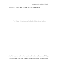 3 Academic Acceleration for Gifted Minority Students