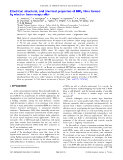 Electrical, structural, and chemical properties of HfO2 films formed