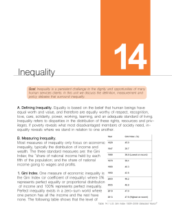 Inequality - Economic Literacy in Human Services
