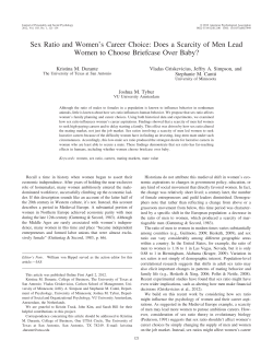 Sex Ratio and Women`s Career Choice: Does a Scarcity of Men