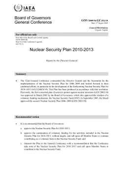 Nuclear Security Plan 2010-2013