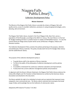 Collection Development - Niagara Falls Public Library