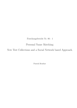 Personal Name Matching - Data Cleaning publication categorizer