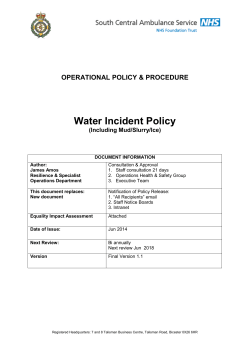 Water Incident Policy - South Central Ambulance Service NHS