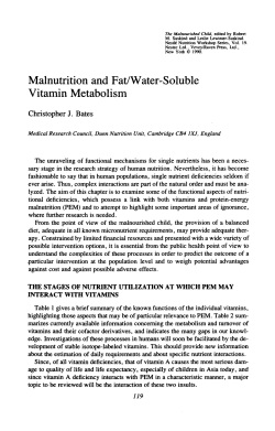 Malnutrition and Fat/Water-Soluble Vitamin Metabolism