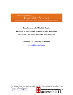 Print this article - Canadian Journal of Disability Studies
