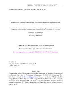 SCHEMA INCONSISTENCY AND CREATIVITY Whether social