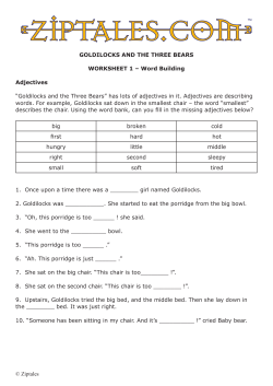 GOLDILOCKS AND THE THREE BEARS WORKSHEET 1