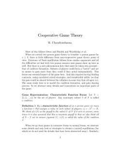 Cooperative Game Theory
