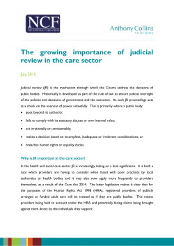 The growing importance of judicial review in the care sector