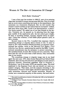 Women at the Bar—A Generation of Change