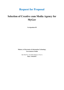 Creative Cum Media Agency Corrigendum III