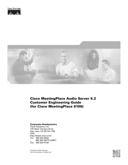 Cisco MeetingPlace Audio Server 5.2 Customer Engineer Guide (for
