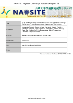 Study on Mechanisms of Heat Acclimatization Due to Thermal