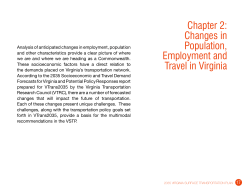 Chapter 2: Changes in Population, Employment and Travel in Virginia