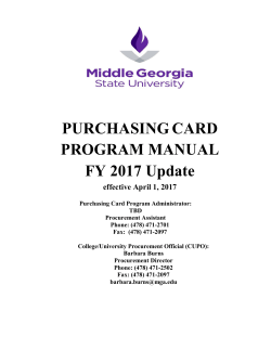MGA P-Card Manual - Middle Georgia State University