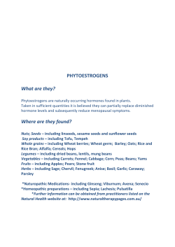 PHYTOESTROGENS What are they? Where are they found?