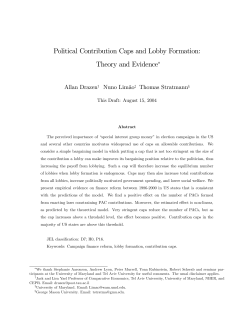 Political Contribution Caps and Lobby Formation
