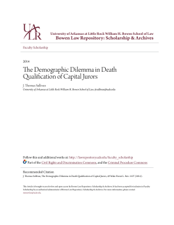 The Demographic Dilemma in Death Qualification of Capital Jurors