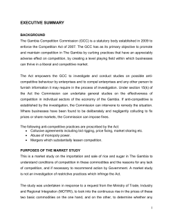 Rice and Sugar Market Study - Gambia Competition and Consumer