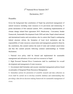 2 National River Summit 2017 Declaration, 2017 Preamble: