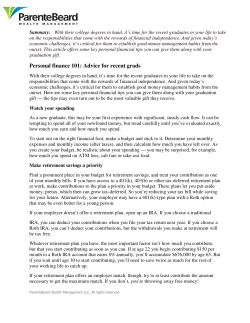Personal finance 101: Advice for recent grads