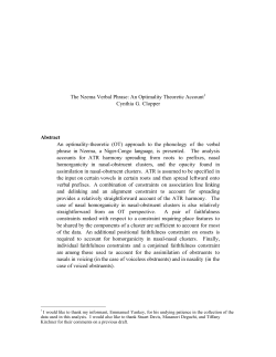The Nzema Verbal Phrase: An Optimality