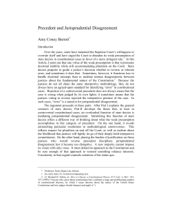 Precedent and Jurisprudential Disagreement