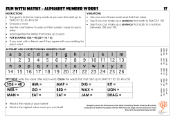 fun with maths &ndash; alphabet number words 17