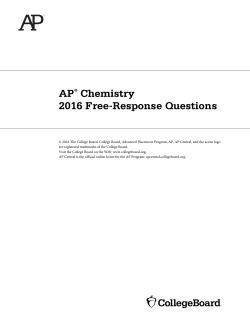 AP Chemistry 2016 Free-Response Questions