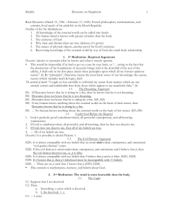Khalifa Descartes on Skepticism 1 Ren&eacute; Descartes (March 31, 1596