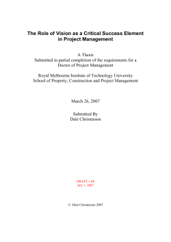 The Role of Vision as a Critical Success Element in Project