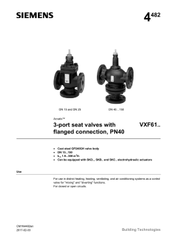 3-port seat valves with flanged connection, PN40 VXF61..